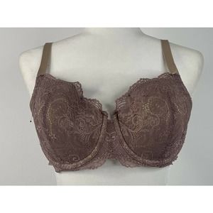 THIRDLOVE Purple Nude Lace Padded Wire Bra 36D